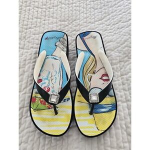 Brighton Women's 8 Wedge Flip Flop Thong Slip-on Sandals Coastal Summer Beach